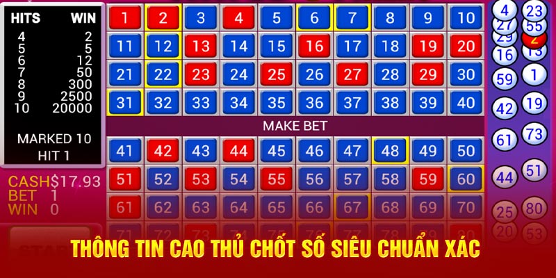 Thông tin cao thủ chốt số siêu chuẩn xác 